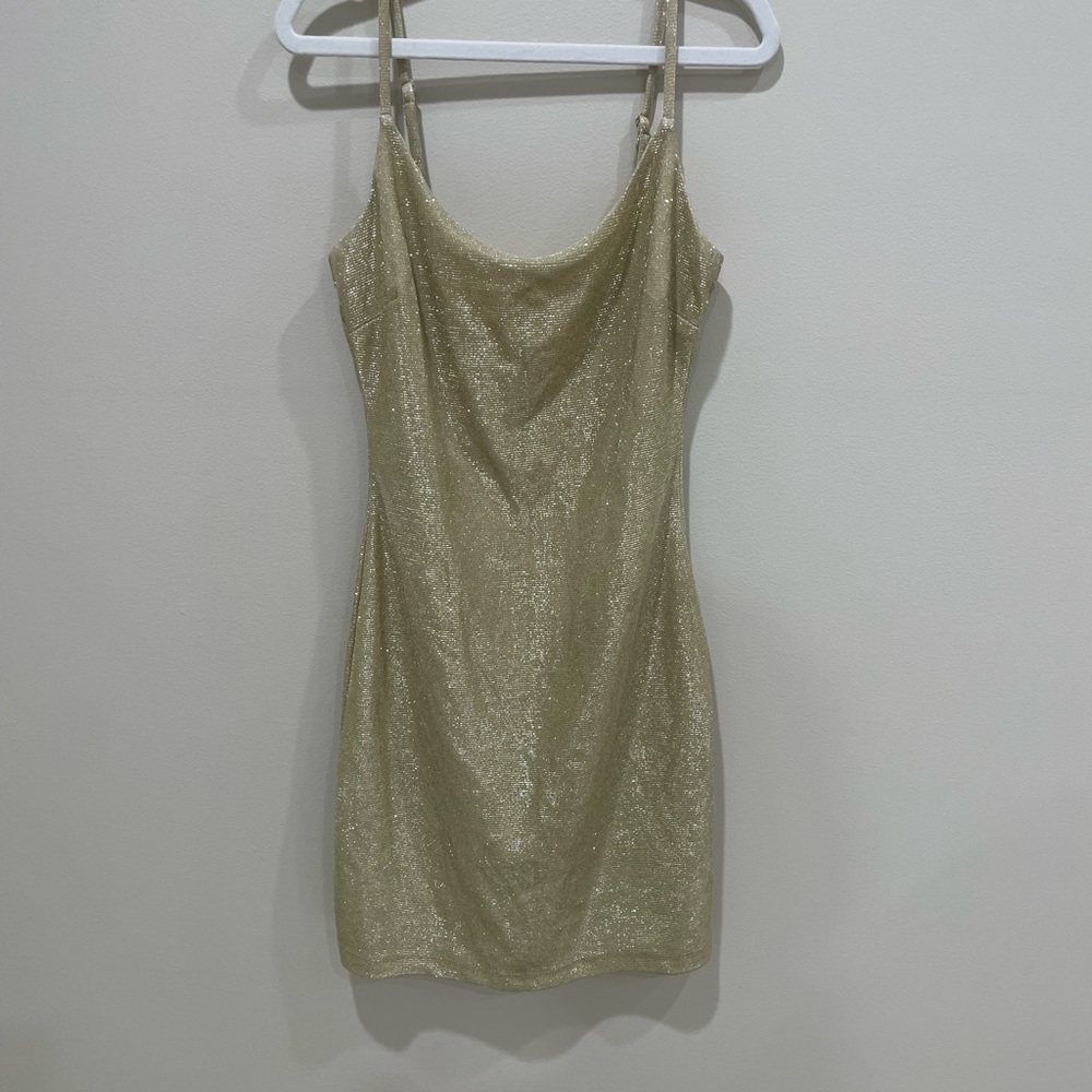 Gold Shimmer Mini Dress | 5/6